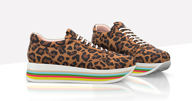 Leopard sneakers with rainbow sole
