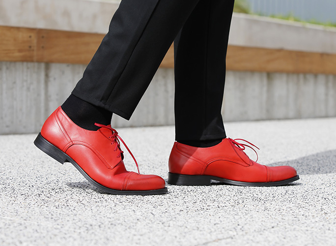 Red Derby shoes