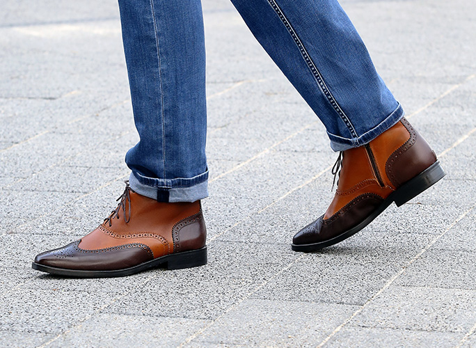 Men's brogue ankle boots